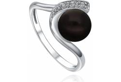 MOON Isha - prsten s pravou říční černou perlou RP000060