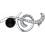 MOON Abell - stříbrná brož s pravou říční černou perlou OP000001