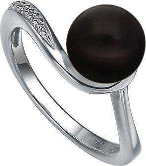 MOON Salem - prsten s pravou říční černou perlou RP000020