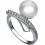 MOON Swain - prsten s pravou říční bílou perlou RP000086