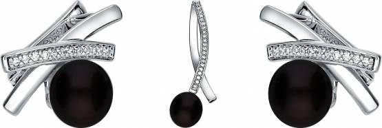 MOON Thirsa - originální sada z pravých černých říčních perel SP000064