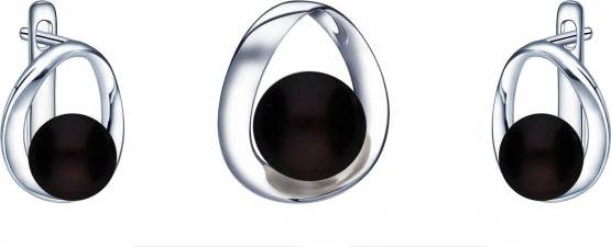 MOON Freesia - originální sada z pravých černých říčních perel SP000083