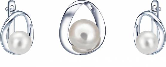 MOON Freesia - originální sada z pravých bílých říčních perel SP000085