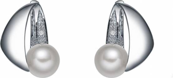 MOON Keren - náušnice s pravými říčními bílými perlami EP000028