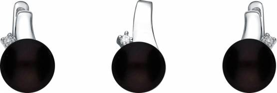 MOON Katriane - originální sada z pravých černých říčních perel SP000067