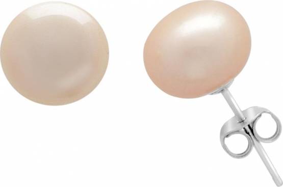 MOON Leela - Náušnice s pravými říčními růžovými perlami EP000044