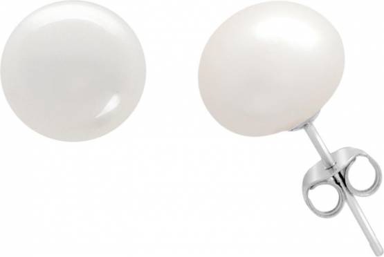 MOON Ryann - Náušnice s pravými říčními bílými perlami EP000051