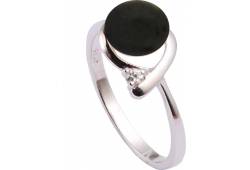 MOON Azalia - prsten s pravou říční černou perlou RP000116