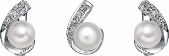 MOON Abram - originální sada z pravých bílých říčních perel SP000063