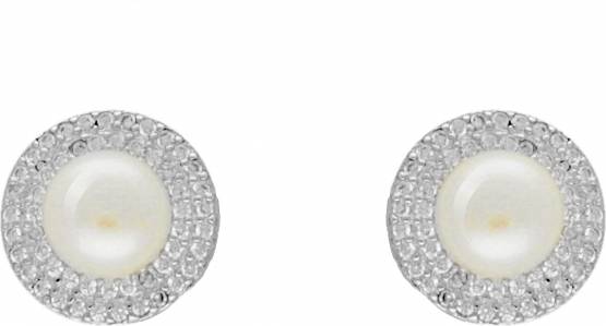 MOON Anshel - náušnice s pravými říčními bílými perlami EP000059