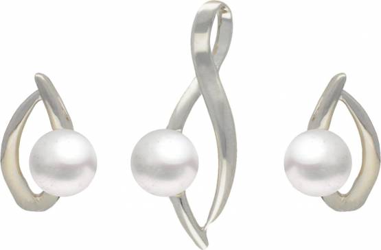 MOON Serah - originální sada z pravých bílých říčních perel SP000094
