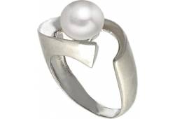 MOON Ruth - prsten s pravou říční bílou perlou RP000192