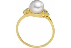 MOON Gallio - prsten s pravou říční bílou perlou 00366538