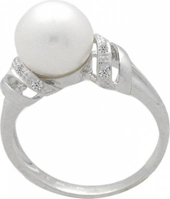 MOON Gideon - prsten s pravou říční bílou perlou 00366543
