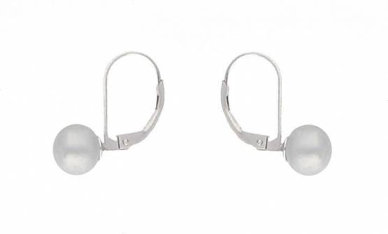 Moiss stříbrné náušnice AHELIA pravé říční perly šedé EP000117