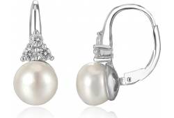 Moiss stříbrné náušnice ADONIAH s bílou perlou EP000108