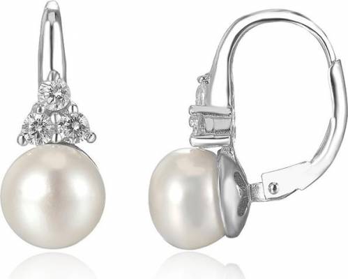 Moiss stříbrné náušnice ADONIAH s bílou perlou EP000108