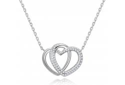 Moiss stříbrný náhrdelník DOUBLEHEART N0000591