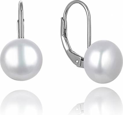 MOON Ahelia 8-9 mm náušnice s pravými říčními bílými perlami EP000099