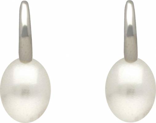 MOON Abbey 6-9 mm náušnice s pravými říčními bílými perlami EP000029