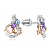 MOISS stříbrné náušnice TOPAZ, AMETYST