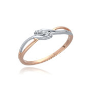 MOISS prsten z růžového zlata BICOLOR DIAMANT