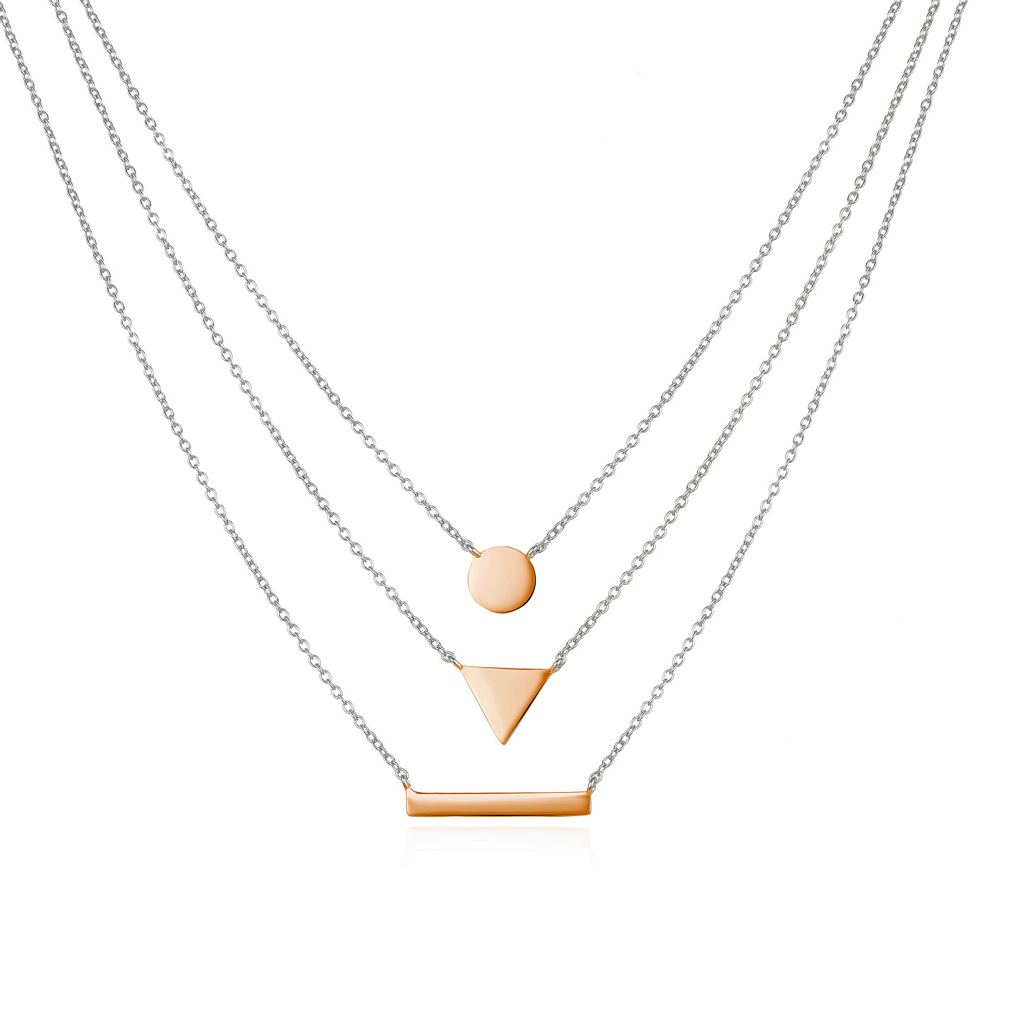 MOISS stříbrný náhrdelník ROSE GOLD