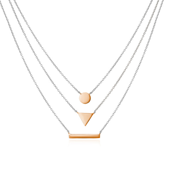 MOISS stříbrný náhrdelník ROSE GOLD