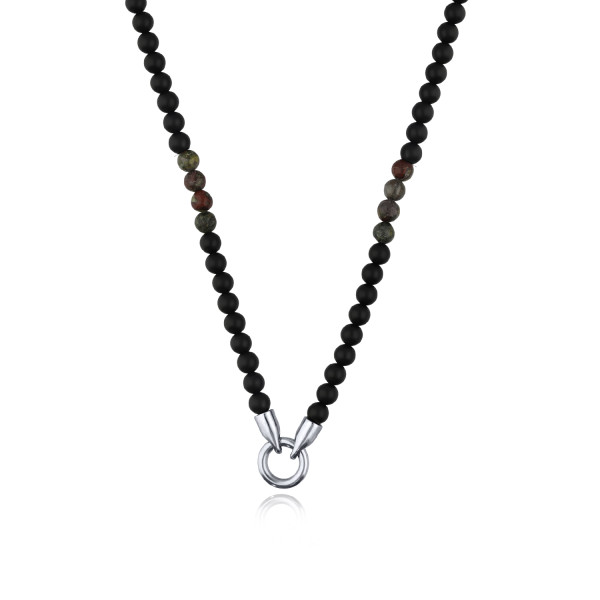 DIVERSE náhrdelník z oceli DRAČÍ KREV ONYX