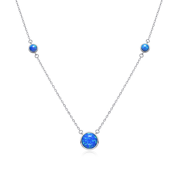 MOISS stříbrný náhrdelník OPÁL