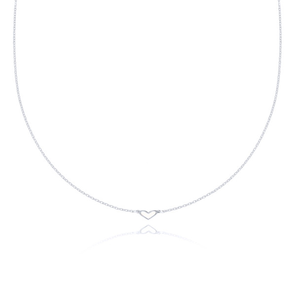 MOISS náhrdelník z bílého zlata SRDCE