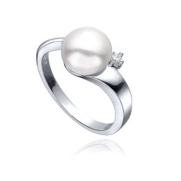 MOISS perlový stříbrný prsten
