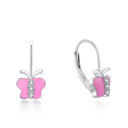 MOISS stříbrné náušnice SMALT MOTÝL