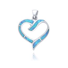 MOISS opálový stříbrný přívěsek SRDCE