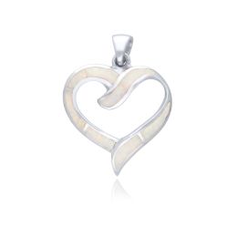 MOISS opálový stříbrný přívěsek SRDCE