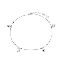 MOISS stříbrný náramek na nohu SRDCE