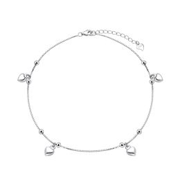 MOISS stříbrný náramek na nohu SRDCE