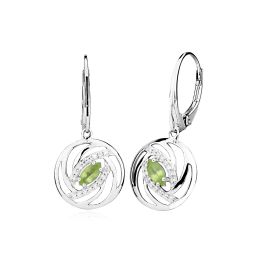 MOISS stříbrné náušnice OLIVÍN