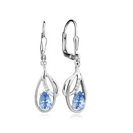 MOISS stříbrné náušnice TOPAZ