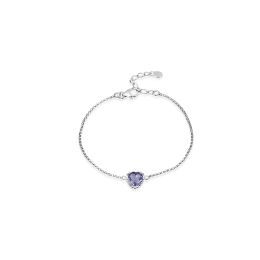 MOISS stříbrný náramek SRDCE AMETYST