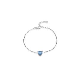 MOISS stříbrný náramek SRDCE TOPAZ