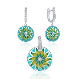 MOISS stříbrná sada SMALT KVĚTINA