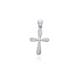 MOISS opálový stříbrný přívěsek KŘÍŽEK