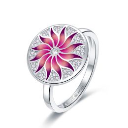 MOISS stříbrný prsten SMALT KVĚTINA