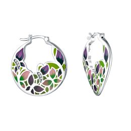 MOISS stříbrné náušnice LIST SMALT