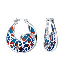 MOISS stříbrné náušnice LIST SMALT