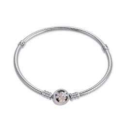 MOISS stříbrný náramek na korálek SMALT KVĚTINA