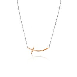 MOISS stříbrný náhrdelník KŘÍŽEK ROSE