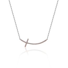 MOISS stříbrný náhrdelník KŘÍŽEK ROSE