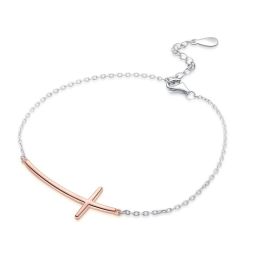 MOISS stříbrný náramek ROSE KŘÍŽEK